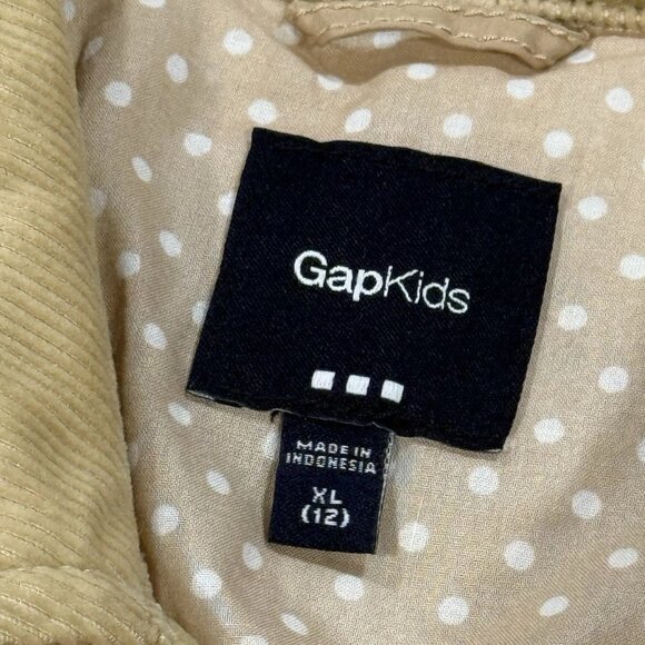 Kids Gap Quilted Jacket Youth Girls XL Corduroy Collar Tan Preppy Equestrian - Picture 5 of 10